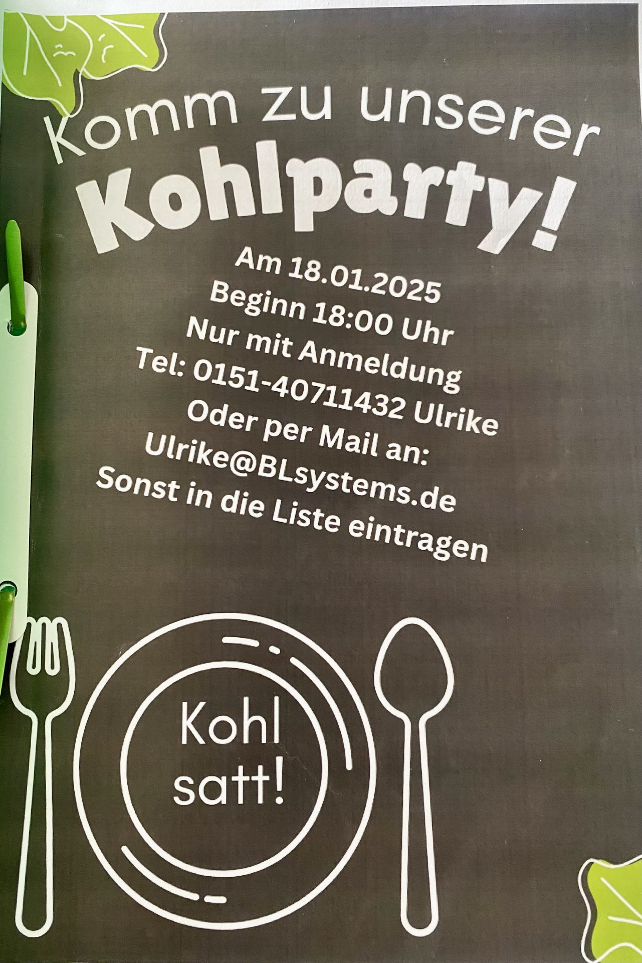 AUSGEBUCHT: winterliche Kohlparty